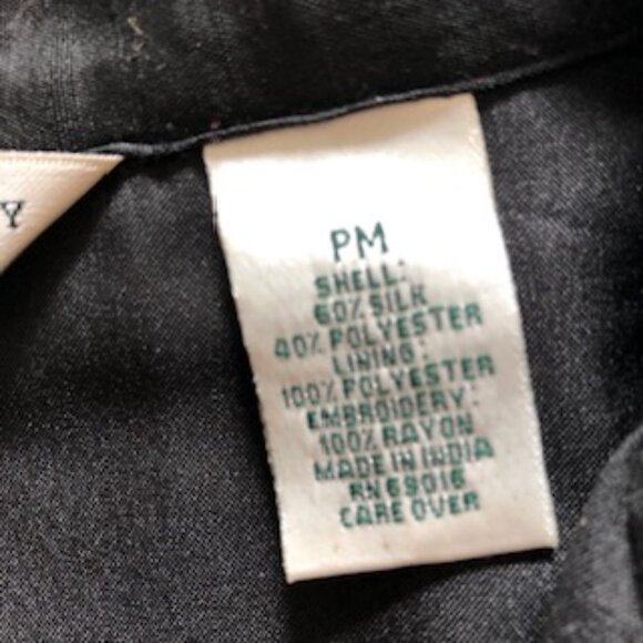 Laura Ashley Beaded Embroidered Silk Blend Jacket Petite Medium Black - Picture 11 of 11